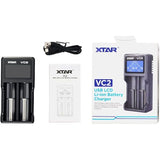XTAR VC2 2 Bay 18650 Universal Battery Charger with LCD - Sydney Vape Supply
