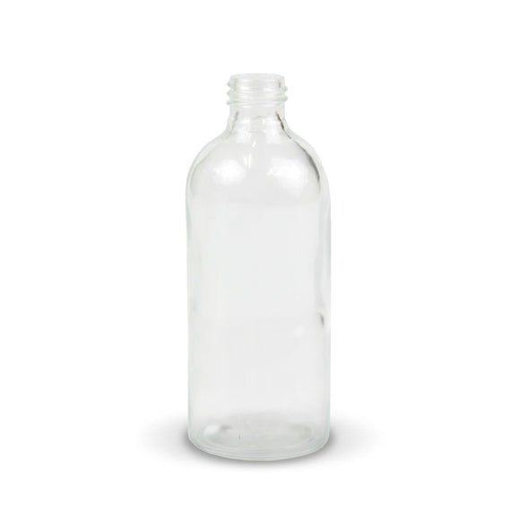 Clear 100ml PET Boston Round Bottle with cap - Sydney Vape Supply