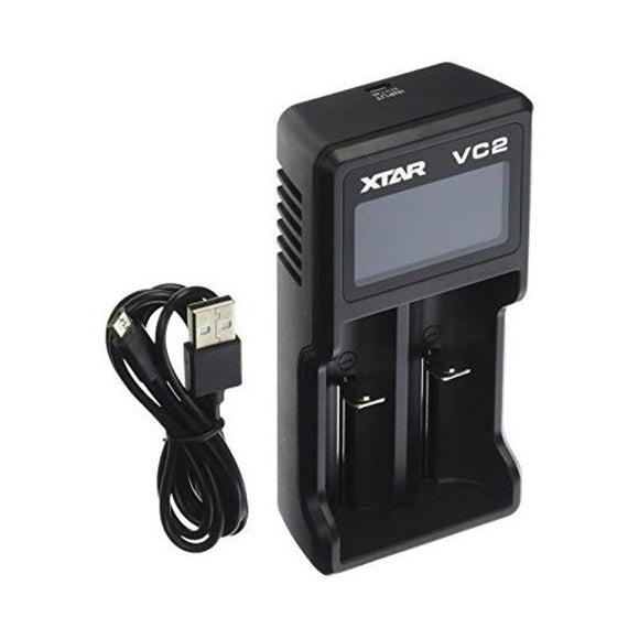 XTAR VC2 2 Bay 18650 Universal Battery Charger with LCD - Sydney Vape Supply